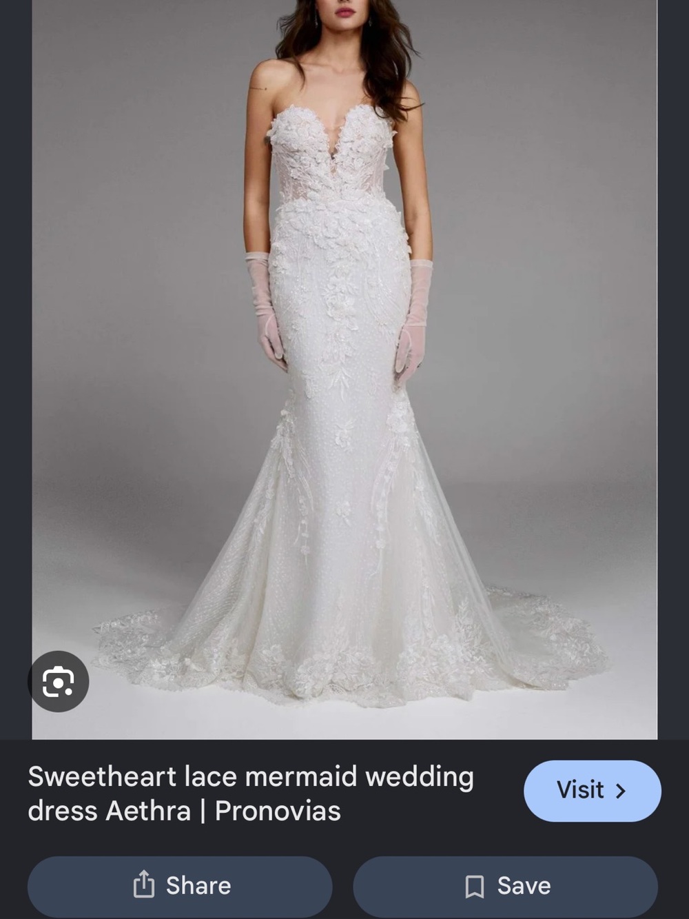 Pronovias servers Ivory Lace Mermaid Wedding Dress